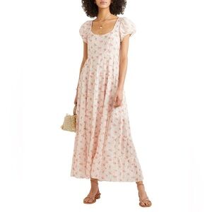 Doen ruby white poppy tiered dress large - originally $378